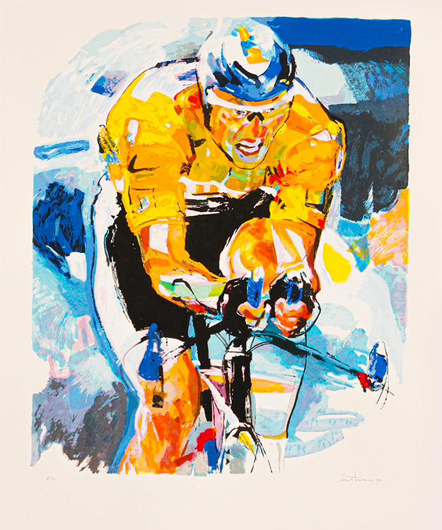 Zeefdruk van ‘Lance Armstrong - Lou Thissen’ gemaakt door Wout van der Vet
